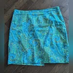 Jones New York signature stretch cotton mini skirt boho beachy vibrant color